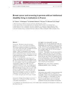 Image de l'article en anglais sur le cancer du sein des personnes avec déficience intellectuelle