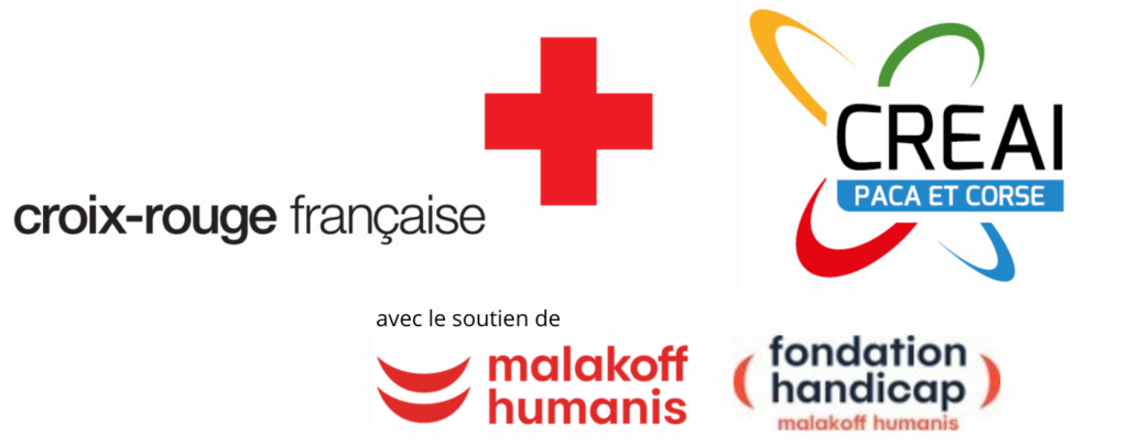 logos partenaires croix rouge française CREAI PACA et Corse malakoff humanis et fondation malakoff