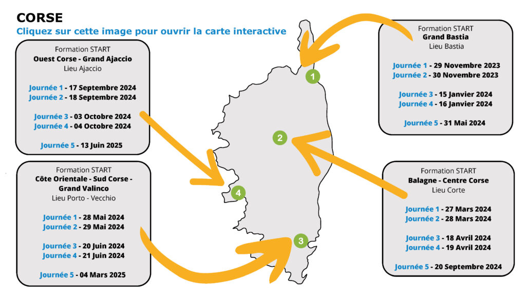 Carte interactive START Corse sessions 2024