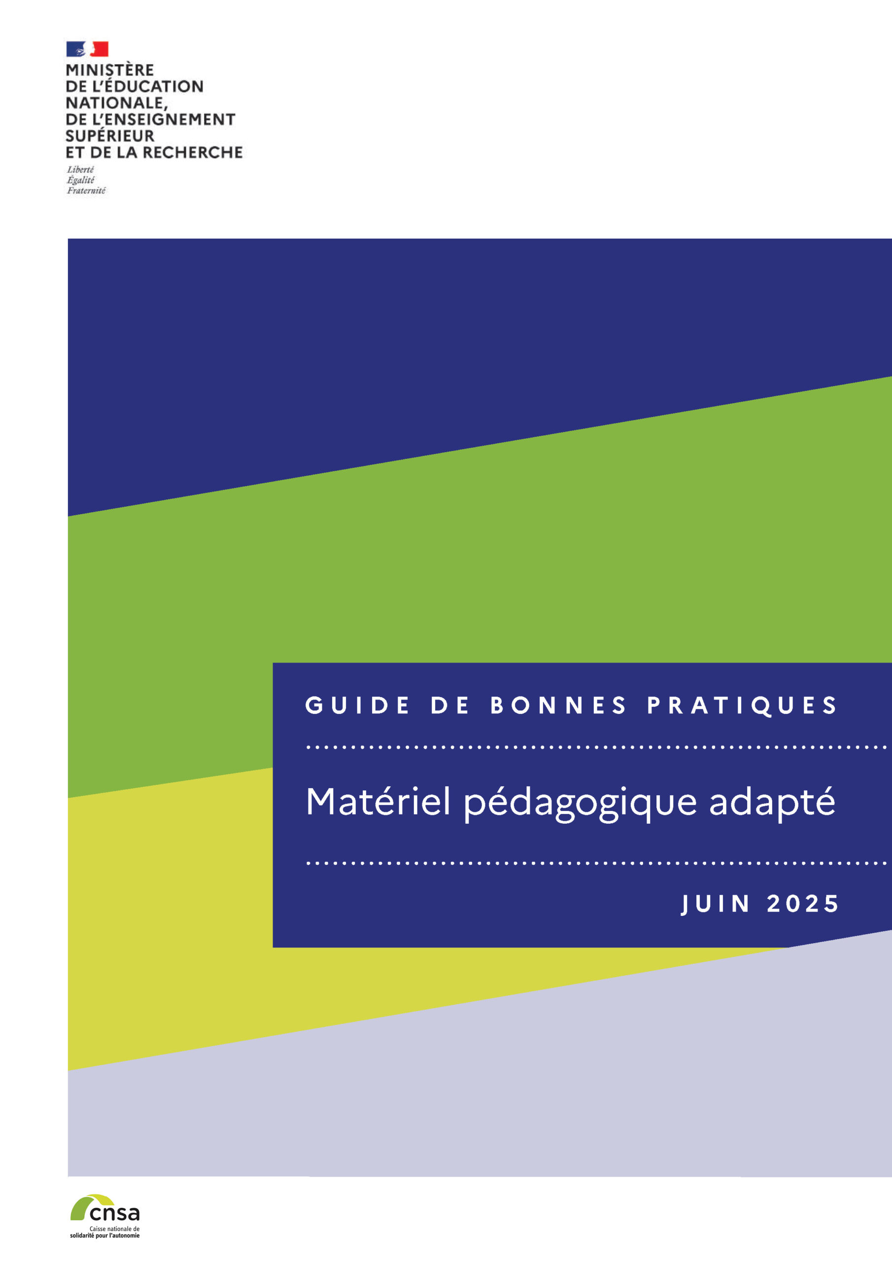 Visuel guide bonnes pratiques matériel pédagogique adopté